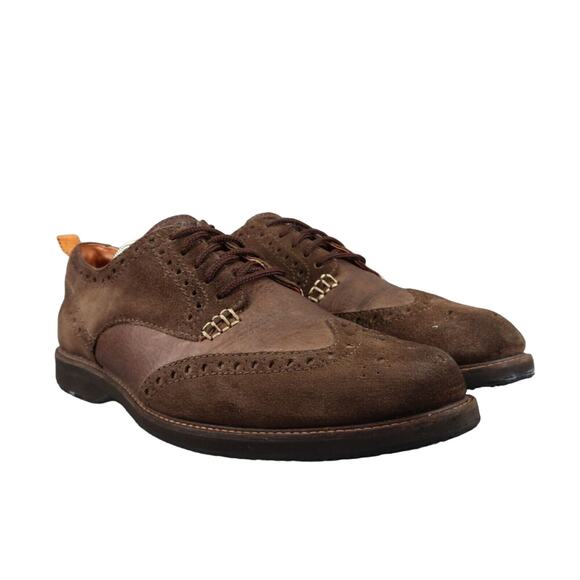 Tommy Bahama Shoes Mens 9.5 Oxford Elliot Wingtip Classic Leather Derby Brogue - Picture 1 of 16